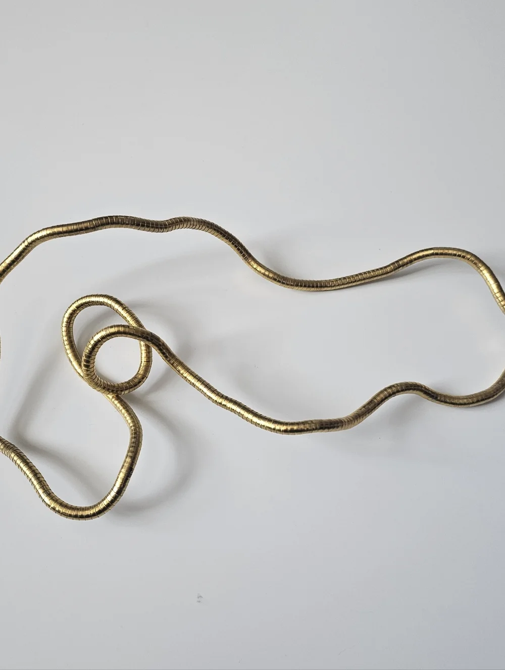 Da Vinci Moldable Bendable Sculptural Tri-Metal Snake Necklace Bracelet Set Of 2 - Picture 5 of 6